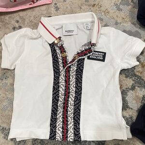 Burberry Kids Polo with Black and White Design 18 months